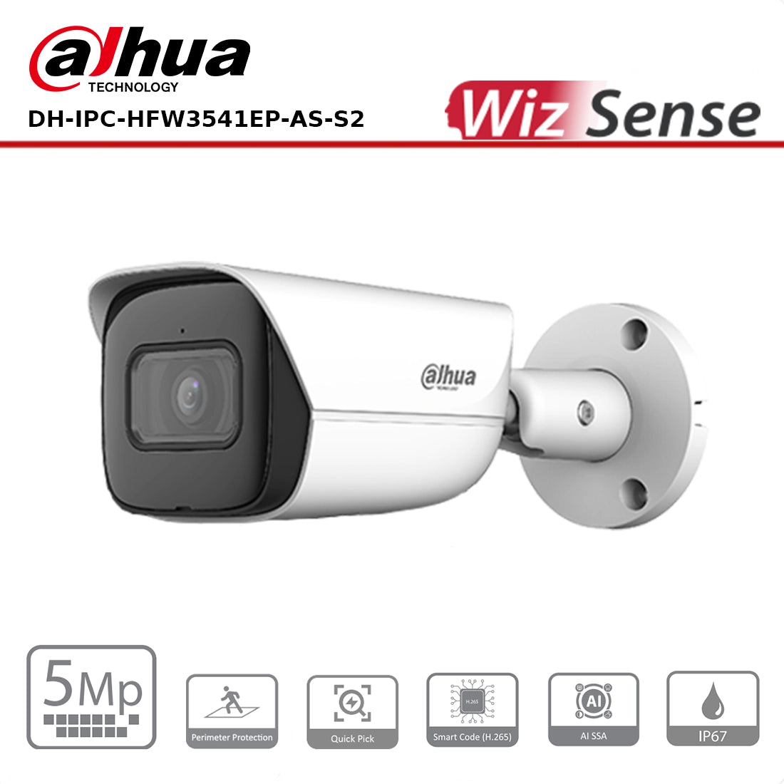 Dahua DH-IPC-HFW3541EP-AS-S2 5 MP IR Fixed-focal Bullet WizSense Network Camera