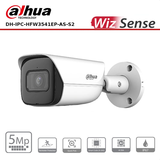 Dahua DH-IPC-HFW3541EP-AS-S2 5 MP IR Fixed-focal Bullet WizSense Network Camera