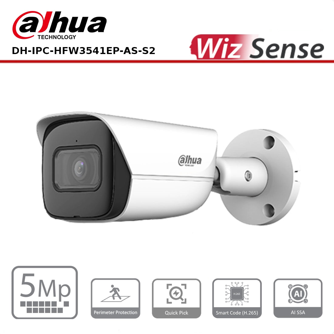 Dahua DH-IPC-HFW3541EP-AS-S2 5 MP IR Fixed-focal Bullet WizSense Network Camera
