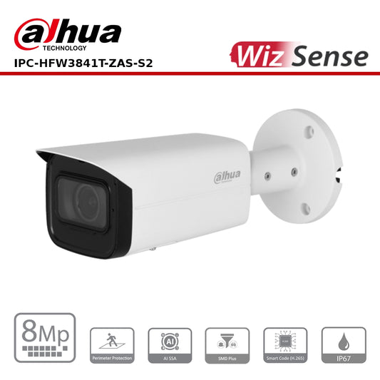 Dahua IPC-HFW3841T-ZAS-S2 8MP IR Vari-focal Bullet WizSense Network Camera