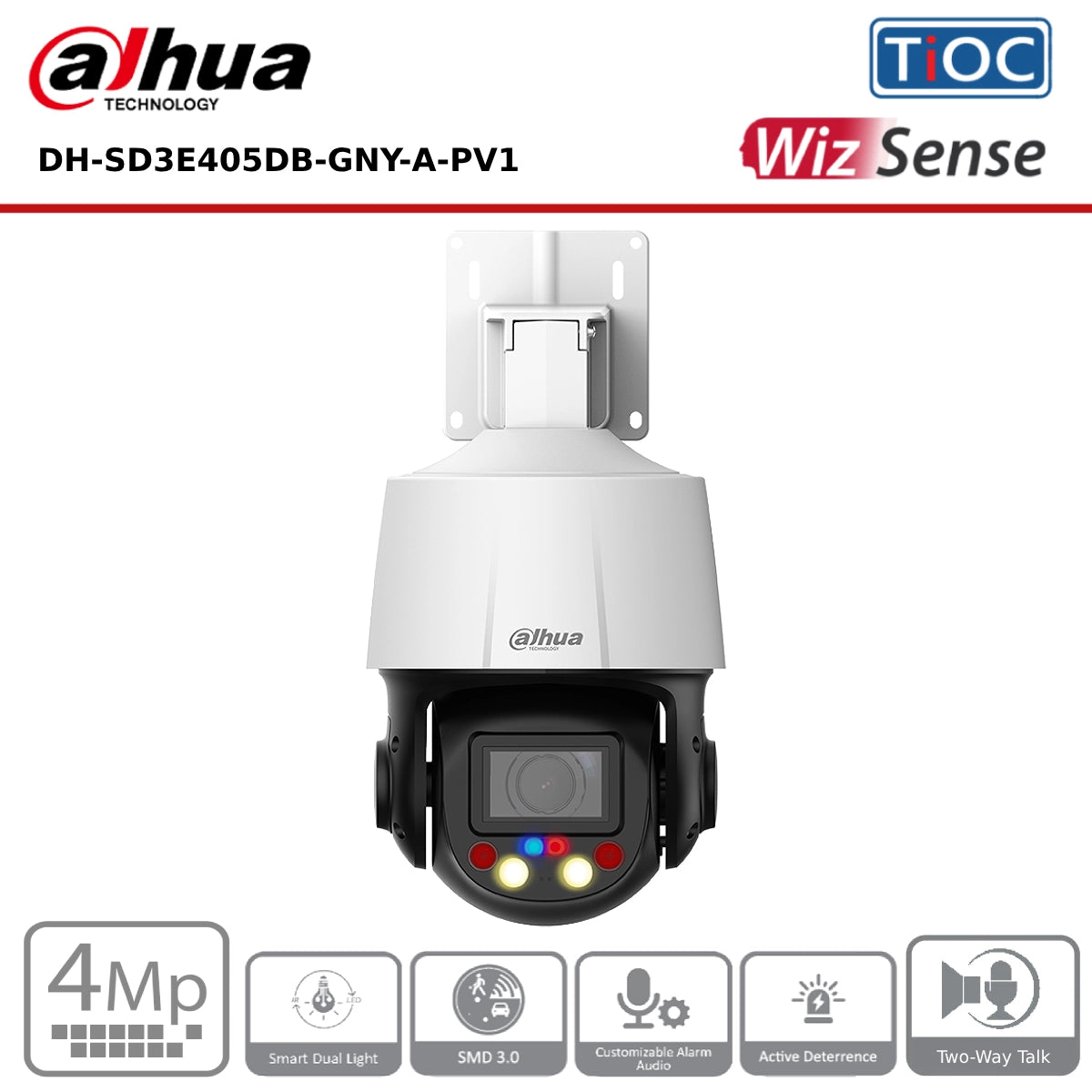 Dahua DH-SD3E405DB-GNY-A-PV1 - 4MP 5x Optical Zoom TiOC IP PTZ Camera