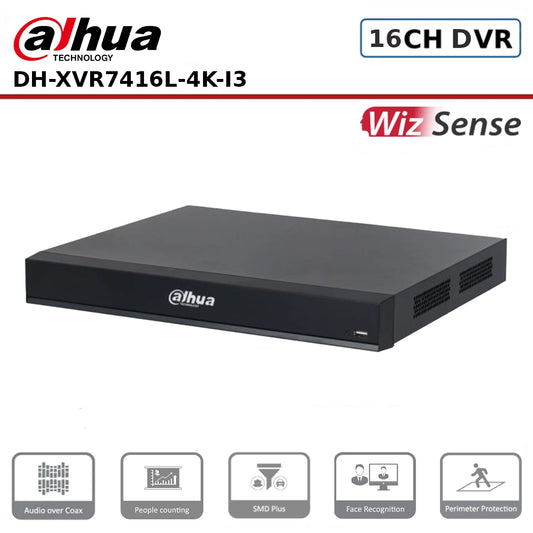 Dahua DH-XVR7416L-4K-I3 16 Channels Penta-brid 4K 1.5U 4HDDs WizSense Digital Video Recorder