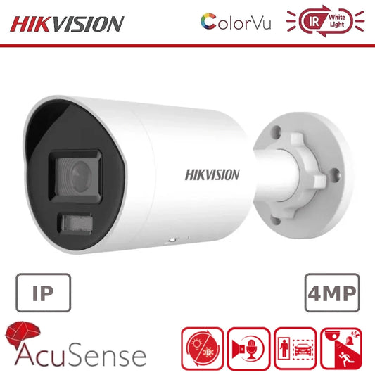 4MP Hikvision DS-2CD2047G2H-LIU/SL Smart Hybrid ColorVu and IR AcuSense Mini Bullet Camera with 2-Way Audio