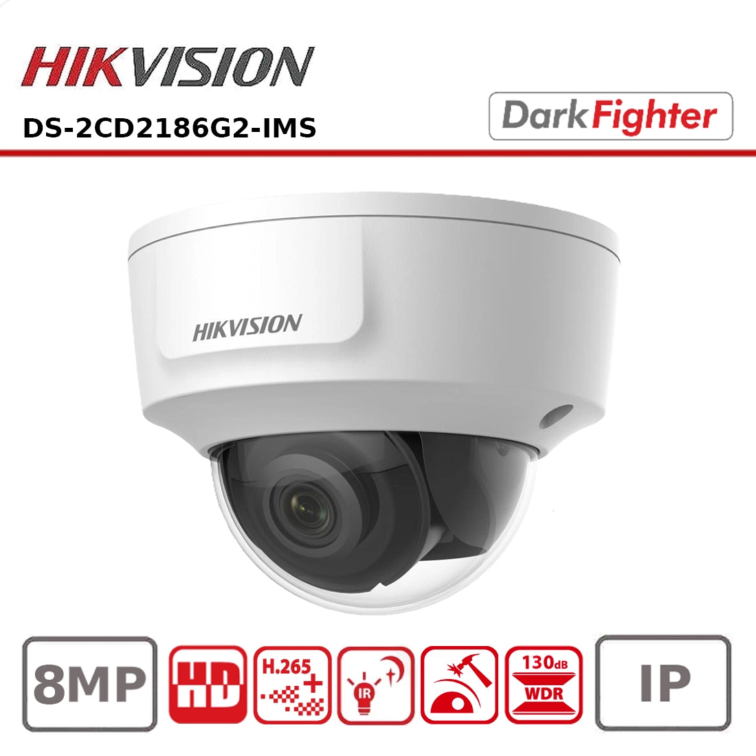 Hikvision DS-2CD2186G2-IMS 8MP 4K HDMI Fixed Dome Network Camera – High-Resolution Security Solution