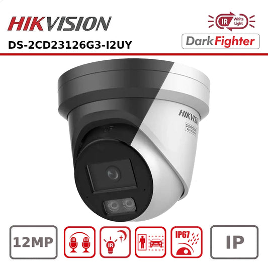 Hikvision DS-2CD23126G3-I2UY 12MP Acusense Powered by Darkfighter Fixed Turret Network Camera