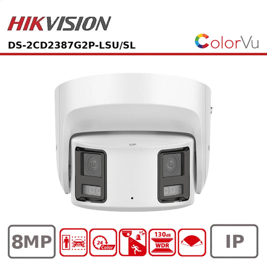 8MP HIKVISION DS-2CD2387G2P-LSU/SL(4MM)(C) 4K Panoramic ColorVu Turret Network Camera