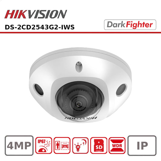 Hikvision DS-2CD2543G2-IWS 4MP HD AcuSense Fixed Mini Dome Network Camera with Wi-Fi, Two-Way Audio, and IR Night Vision