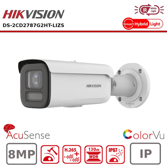 Hikvision DS-2CD2687G2HT-LIZS 8MP Hybrid ColorVu and IR Acusense Bullet 2.8-12mm