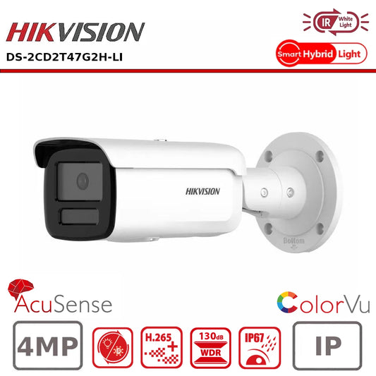 Hikvision DS-2CD2T47G2H-LI 4MP Hybrid ColorVu and IR Acusense Bullet Camera