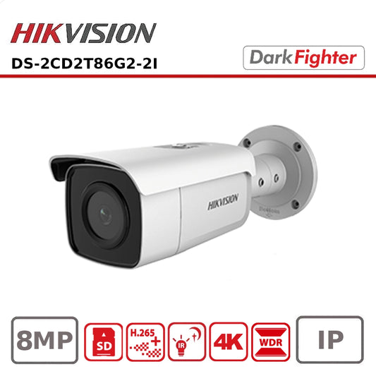 Hikvision DS-2CD2T86G2-2I Pro Series AcuSense 4K IP67 IR IP Bullet Camera, Fixed Lens