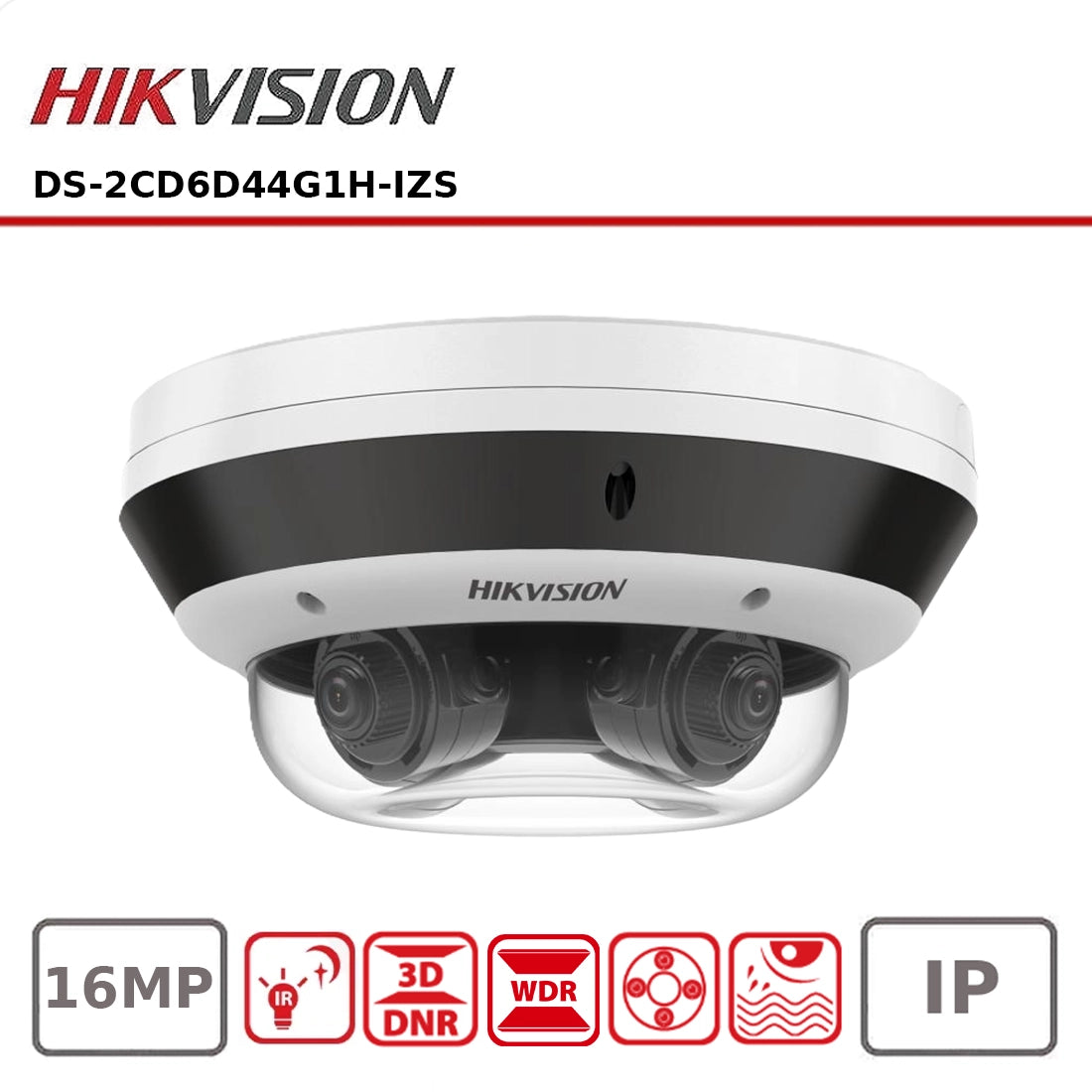 Hikvision DS-2CD6D44G1H-IZS (2.8-12MM) 4×4MP Multisensor 360° Panoramic Camera with Motorized Varifocal Lenses