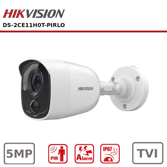 Hikvision DS-2CE11H0T-PIRLO (2.8MM) 5 MP PIR Fixed Mini Bullet Camera
