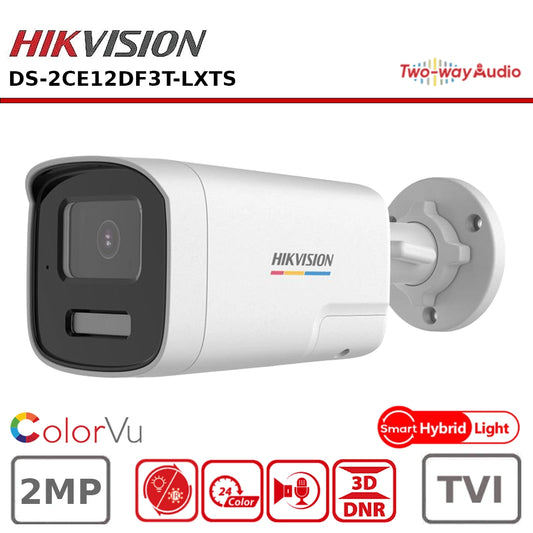 Hikvision DS-2CE12DF3T-LXTS 2 MP ColorVu Smart Hybrid Bullet Camera with Two-Way Audio