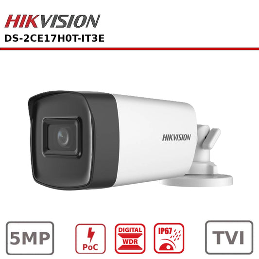 Hikvision DS-2CE17H0T-IT3E(2.8MM) 5MP PoC Fixed Bullet Camera