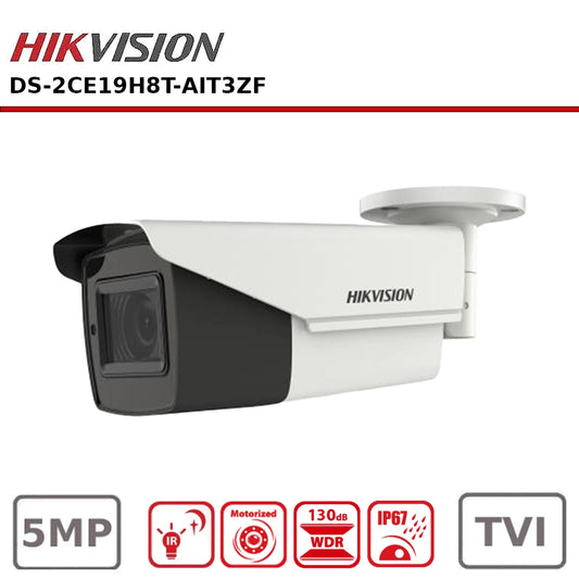 Hikvision DS-2CE19H8T-AIT3ZF (2.7-13.5MM) 5 MP Ultra Low Light Motorized Varifocal Bullet Camera