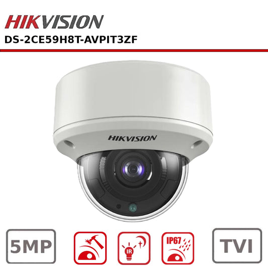 Hikvision DS-2CE59H8T-AVPIT3ZF (2.7-13.5) 5 MP Ultra Low Light Vandal Motorized Varifocal Dome Camera
