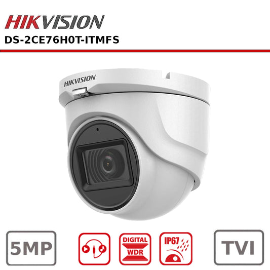 Hikvision DS-2CE76H0T-ITMFS 5 MP Audio Fixed Turret Camera