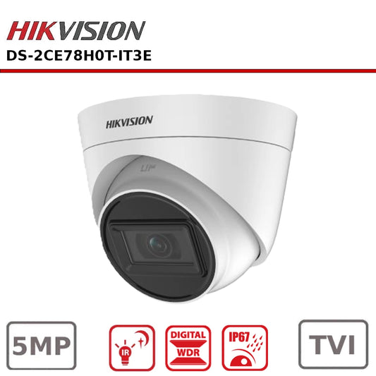 Hikvision DS-2CE78H0T-IT3E 2.8MM 5 MP PoC Fixed Turret Camera