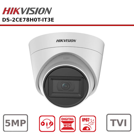 Hikvision DS-2CE78H0T-IT3FS 2.8MM 5 MP Audio Fixed Turret Camera