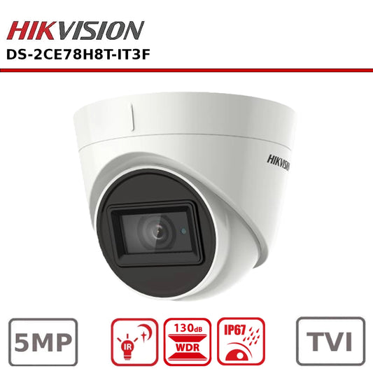 Hikvision DS-2CE78H8T-IT3F 2.8MM 5MP Ultra Low Light Fixed Turret Camera