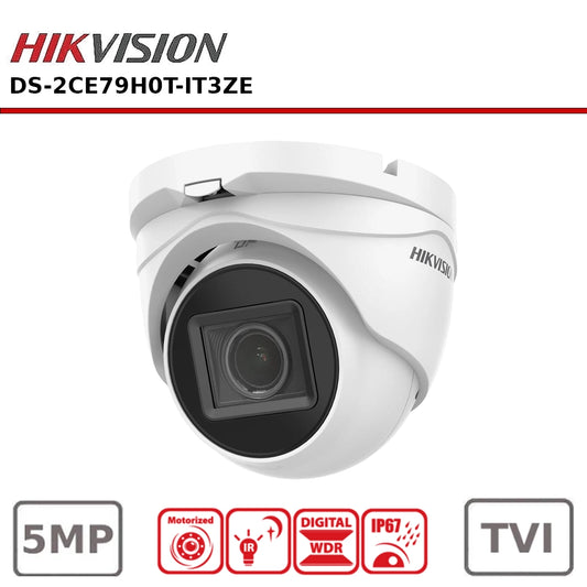 Hikvision DS-2CE79H0T-IT3ZE (2.7-13.5MM) 5MP PoC Motorized Varifocal Turret Camera