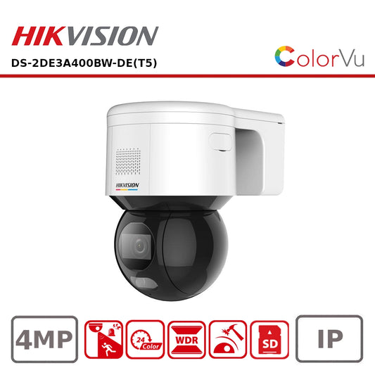4MP Hikvision DS-2DE3A400BW-DE(F1)(T5) 3-inch 4MM Fixed ColorVu Network Speed Dome - Pan & Tilt (No Zoom)