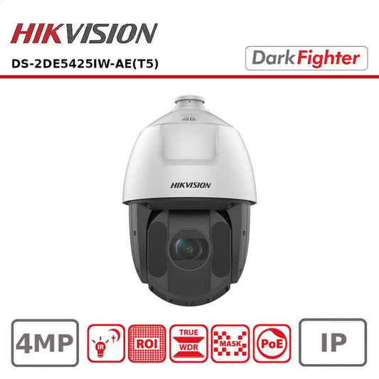 4MP Hikvision PTZ DS-2DE5425IW-AE (T5) 25x Zoom IP Network PTZ Camera, 150m Smart IR
