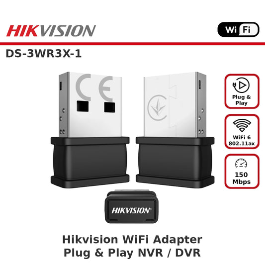 Hikvision DS-3WR3X-1 WiFi Adapter for DVRs & NVRs – WiFi for Hikvision Recorders 802.11ax WiFi 6 - Supports 2024 or Newer models Only