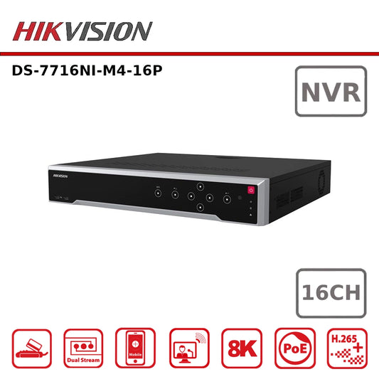 Hikvision DS-7716NI-M4/16P 12MP 16 Channel PoE Network Video Recorder