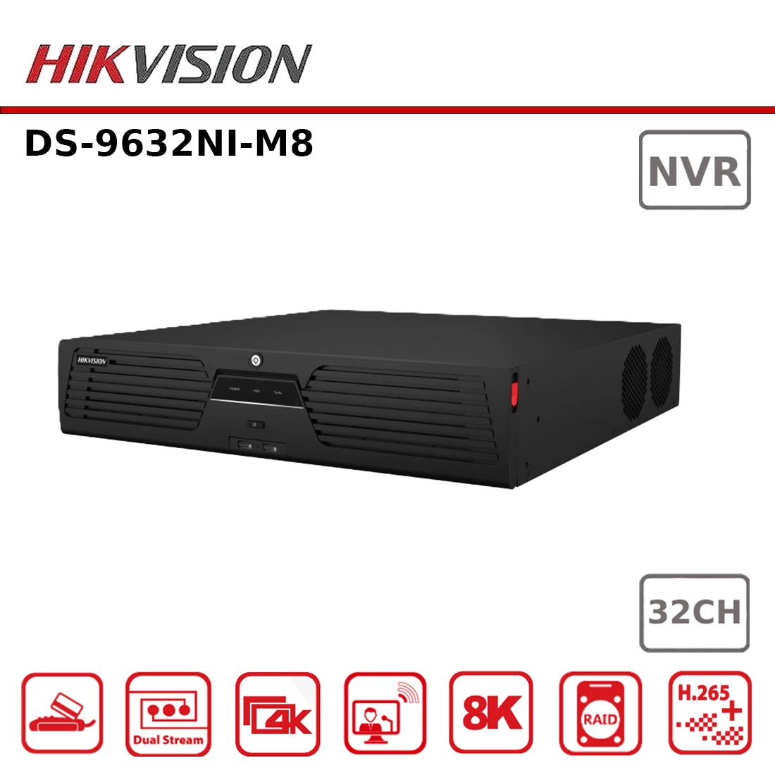 Hikvision DS-9632NI-M8 Ultra Series, 32-Channel 4K 2U NVR