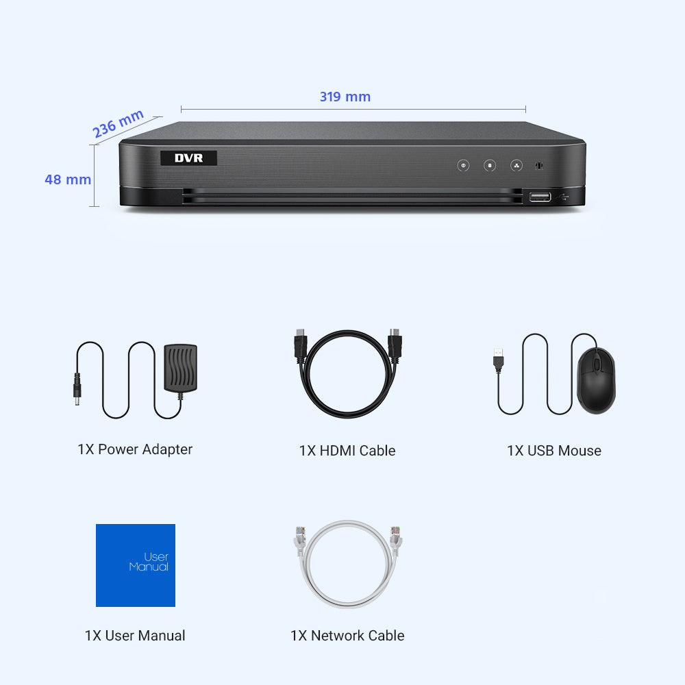 Hikvision OEM DVR-504XT 4CH Turbo HD AcuSense DVR with Facial Recognition & Two-Way Audio