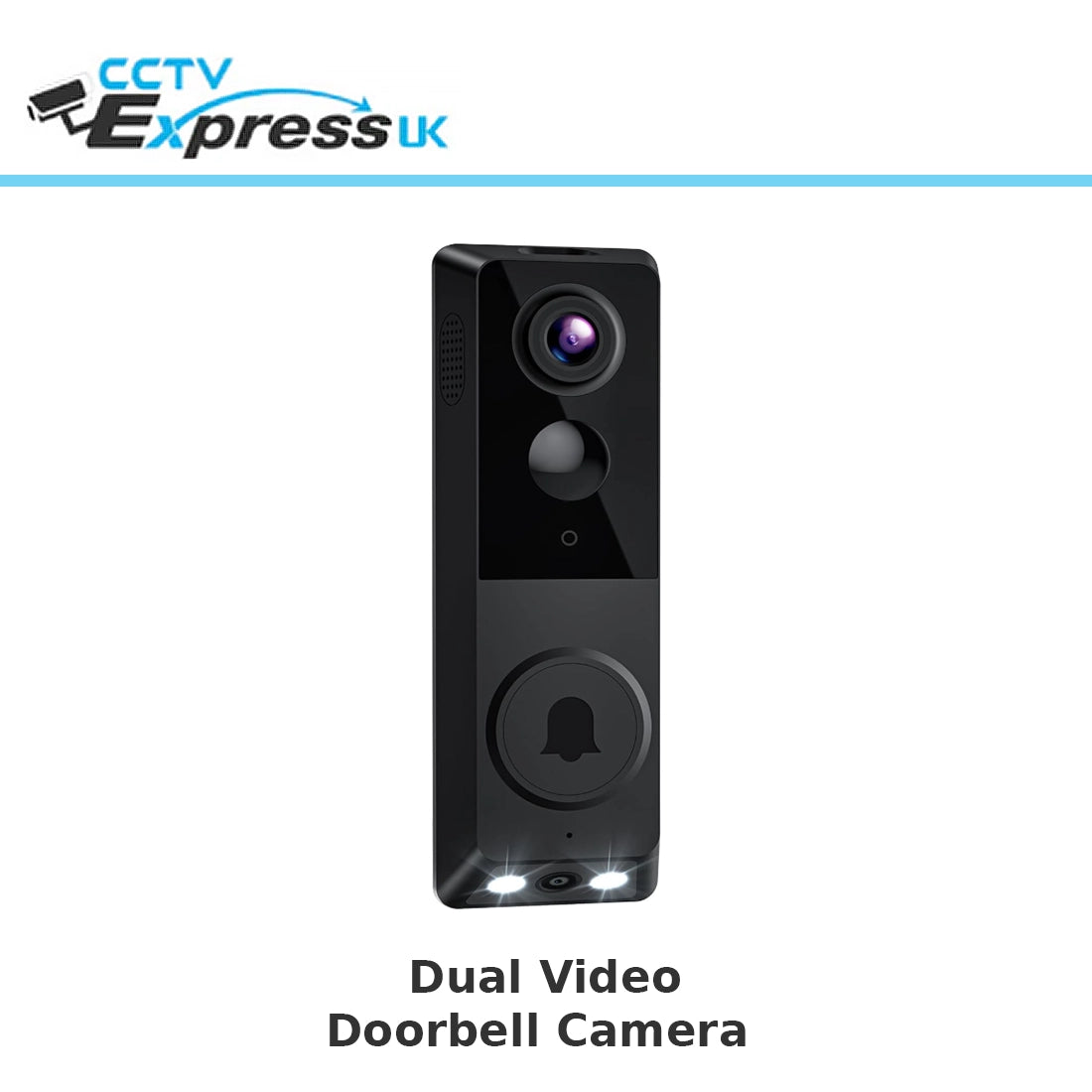 Video Doorbell Camera, Wireless Indoor/Outdoor Surveillance Cam, AI Human Detection, Live View, Included Chime, 2-Way Audio, Night Vision, 2.4G WiFi, Cloud Storage (Dual Camera)