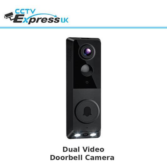 Video Doorbell Camera, Wireless Indoor/Outdoor Surveillance Cam, AI Human Detection, Live View, Included Chime, 2-Way Audio, Night Vision, 2.4G WiFi, Cloud Storage (Dual Camera)