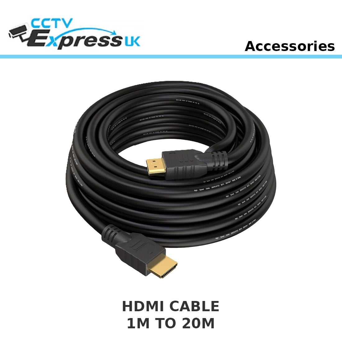 HDMI Cable - Premium 4K 3D High Speed HDMI Cable - Available in 1M - 20M - Black