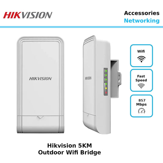 Hikvision DS-3WF02-5AC/D 5km Outdoor WiFi Bridge – Pack of 2