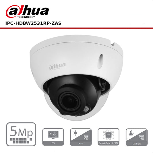 Dahua IPC-HDBW2531RP-ZAS -5MP Lite IR Vari-Focal Dome Network Camera