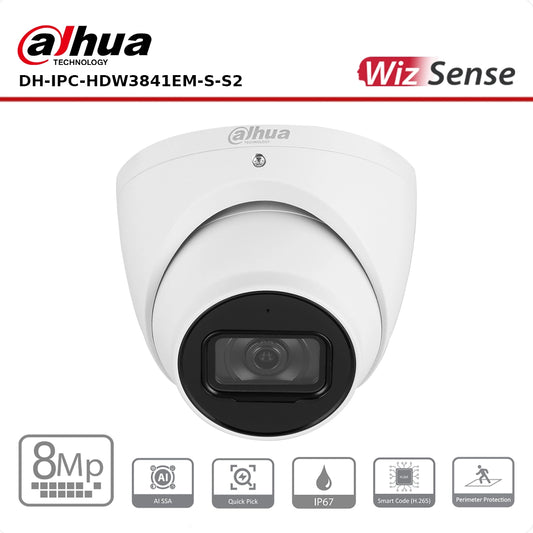 8MP Dahua IPC-HDW3841EMP-S2 4K WizSense AI Series IR Turret Camera Built In Mic + IR