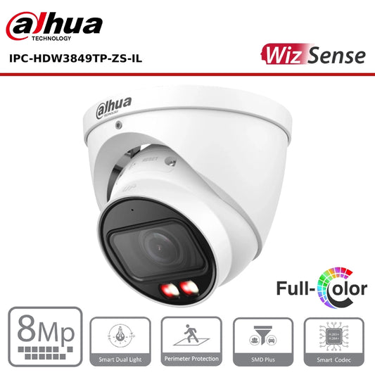 Dahua IPC-HDW3849TP-ZS-IL - 8MP Smart Dual Light Vari-Focal Eyeball WizSense Network Camera "NR"
