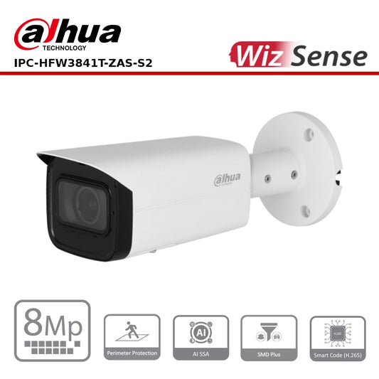 Dahua IPC-HFW3841T-ZAS-S2 8MP IR Vari-focal Bullet WizSense Network Camera