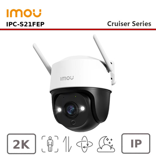 ‎IMOU PC-S21FEP 2K Outdoor Camera with AI Human Vehicle Detecion, 360° Wi-Fi CCTV Camera Outdoor with 30M Color Night Vision, Smart Motion Tracking, 2 Way Audio, Sound Light Alarm, IP66, 2.4GHz Wi-Fi Only