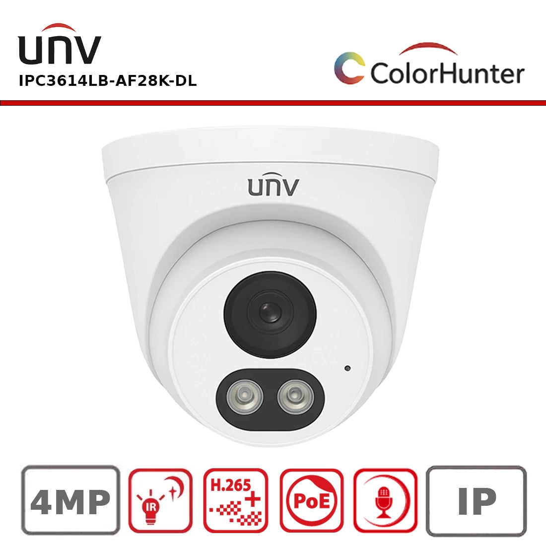 Uniview IPC3614LB AF28K DL 4MP ColorHunter Turret Network Camera Wit uniview-ipc3614lb-af28k-dl-4mp-colorhunter-turret-network-camera-wit