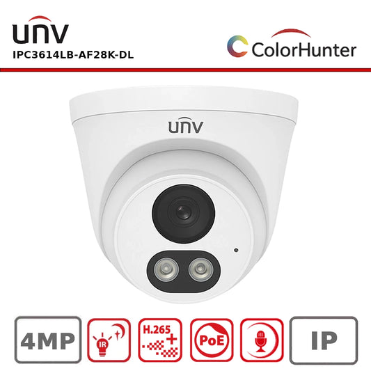 Uniview IPC3614LB-AF28K-DL – 4MP ColorHunter Turret Network Camera with Dual LED & IR Illumination