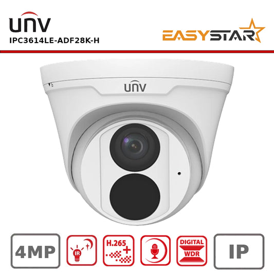 Uniview IPC3614LE-ADF28K-H 4MP EasyStar Fixed Lens IP Dome Camera – 30m IR, Built-in Mic