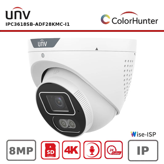 UNV IPC3618SB-ADF28KMC-I1 8MP HD Intelligent Light and Audible Warning Fixed Eyeball Network Camera