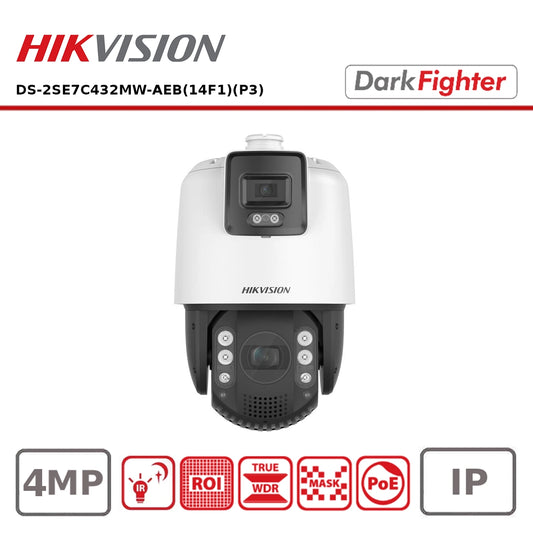 Hikvision IP PTZ DS-2SE7C432MW-AEB(14F1)(P3) TandemVu 7-inch 4 MP 32X Colorful & IR Network Speed Dome Camera