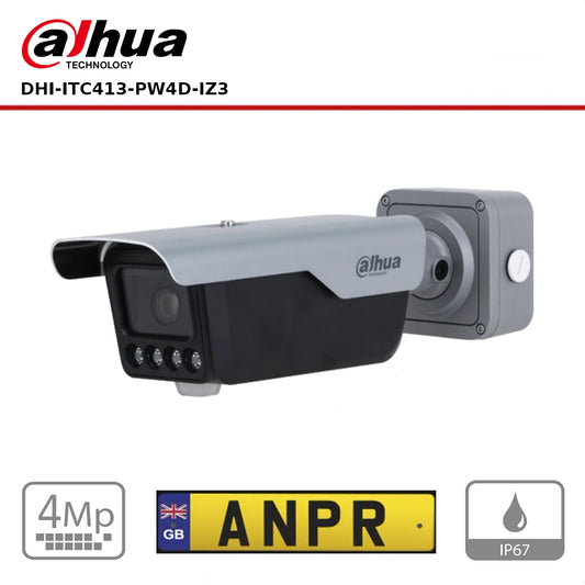 Dahua DHI-ITC413-PW4D-IZ3 4MP Smart ANPR Camera, 8-32 mm Lens, IR 60M, IP67, 433MHz