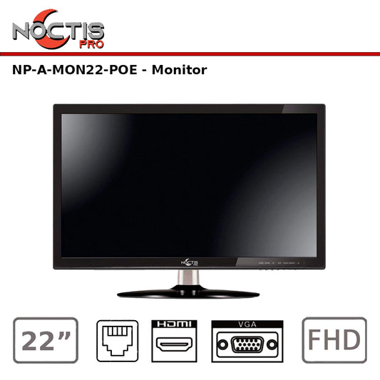 Noctis Pro NP-A-MON22-POE 22" Monitor 1920x1080, 1xVGA 1XHDMI & Speakers