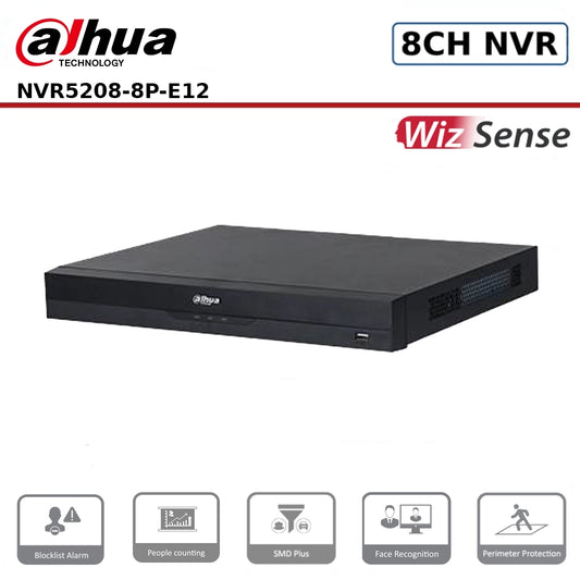Dahua 8 Channel DHI-NVR5208-8P-EI2 8PoE 2HDD WizSense AI Pro NVR
