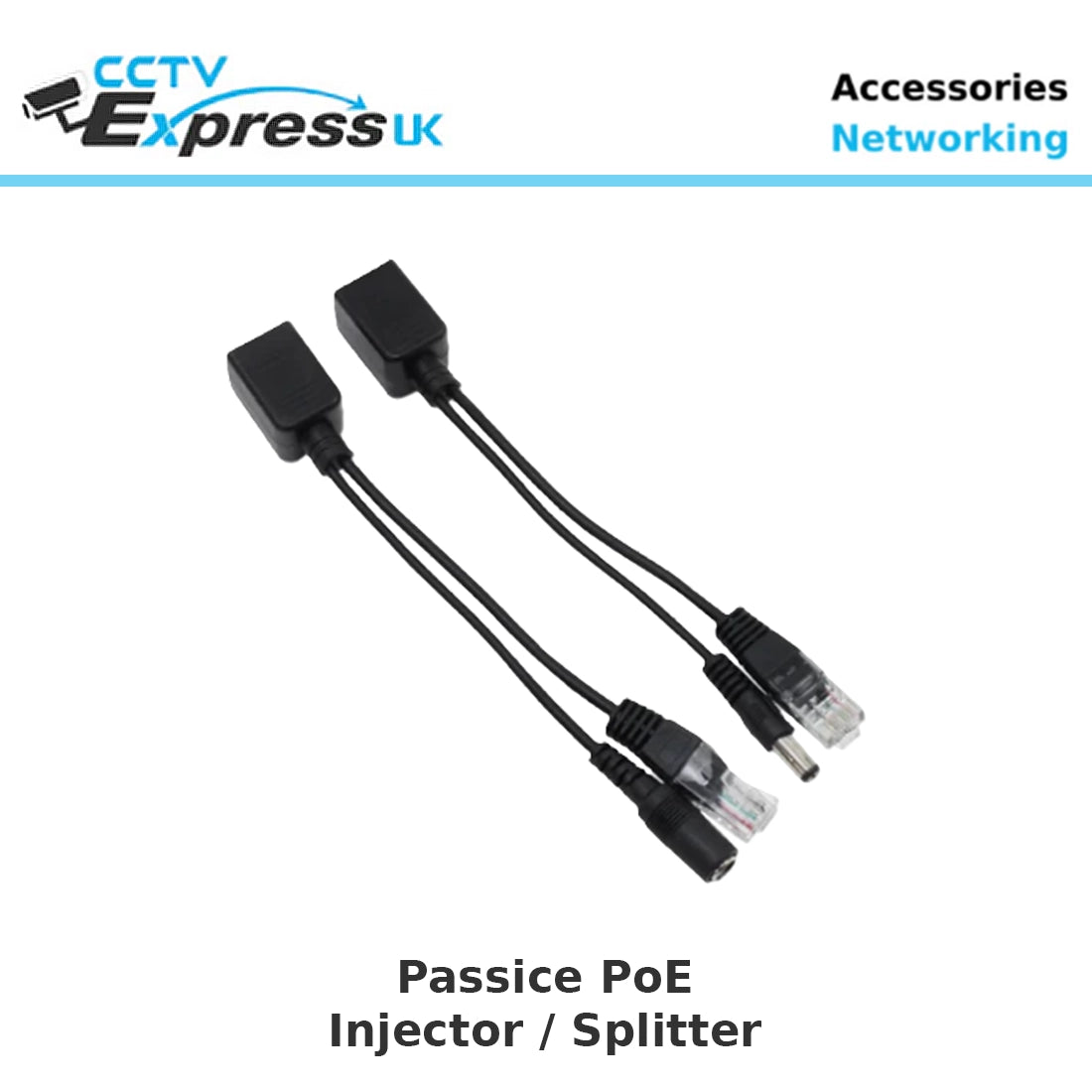 1 Pair Passive Power over Ethernet RJ45 PoE Adapter Injector + Splitter Kit 5v 12v 24v 48v