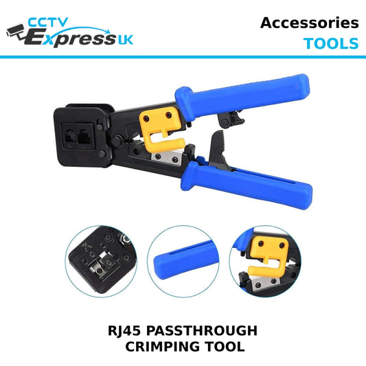 RJ45 Passthrough Crimp Tool - Crimping Tool for RG45 CAT5 / CAT6 Crimping